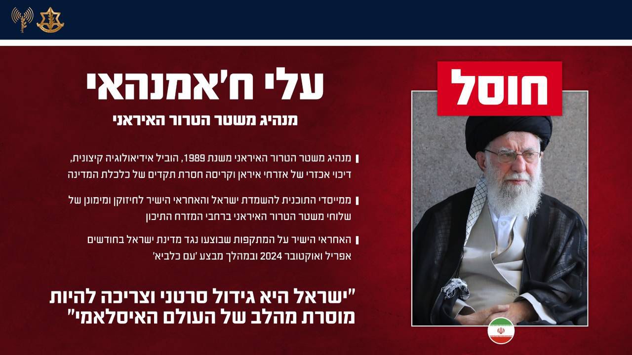 דובר צה״ל מאשר רשמית: חמינאי חוסל