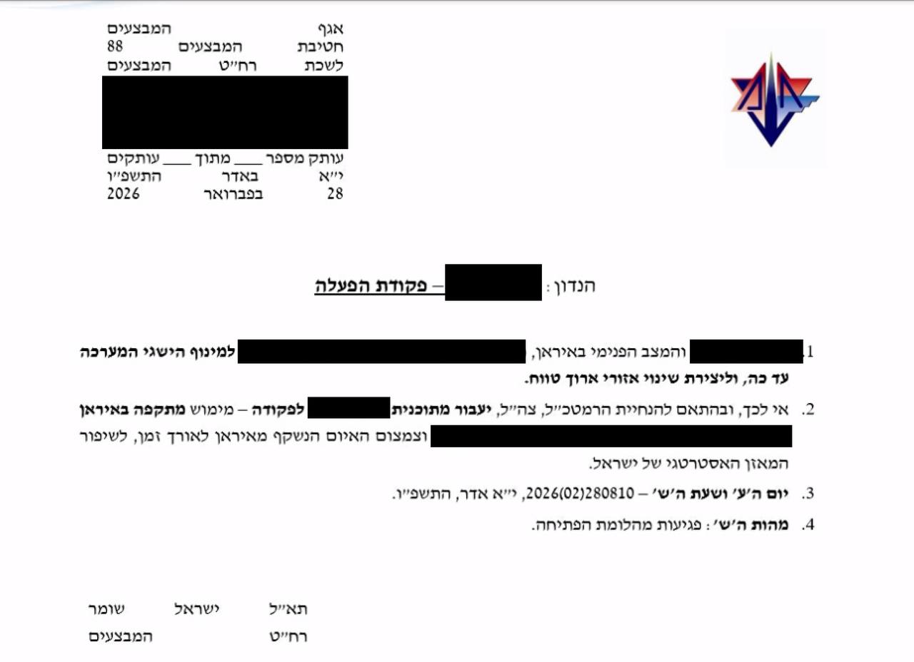 ״יצירת שינוי אזורי ארוך טווח ושיפור המאזן האסטרטגי״: נחשפת פקודת אגף…