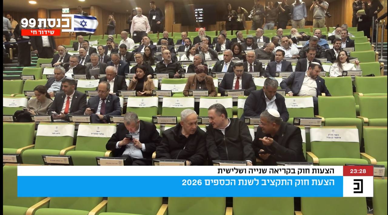 הכנסת מצביעה על תקציב המדינה