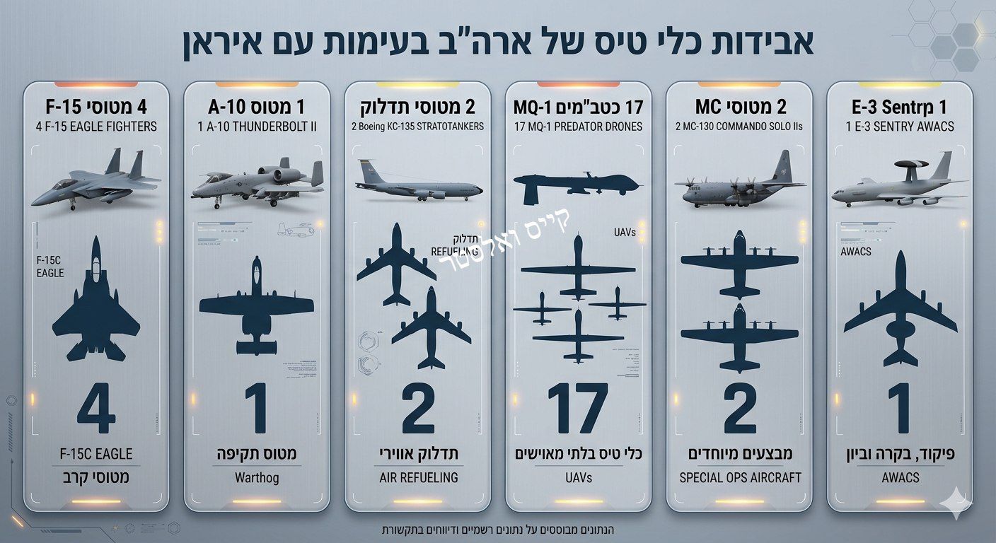האבידות העיקריות של חיל האוויר האמריקני בעימות עם איראן.