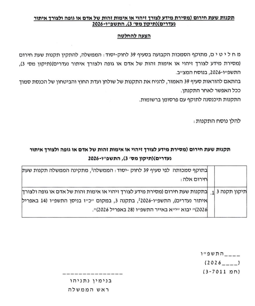 מצב החירום נמשך: הממשלה מאריכה עד סוף החודש תקנות חירום לאיתור נעדרים
