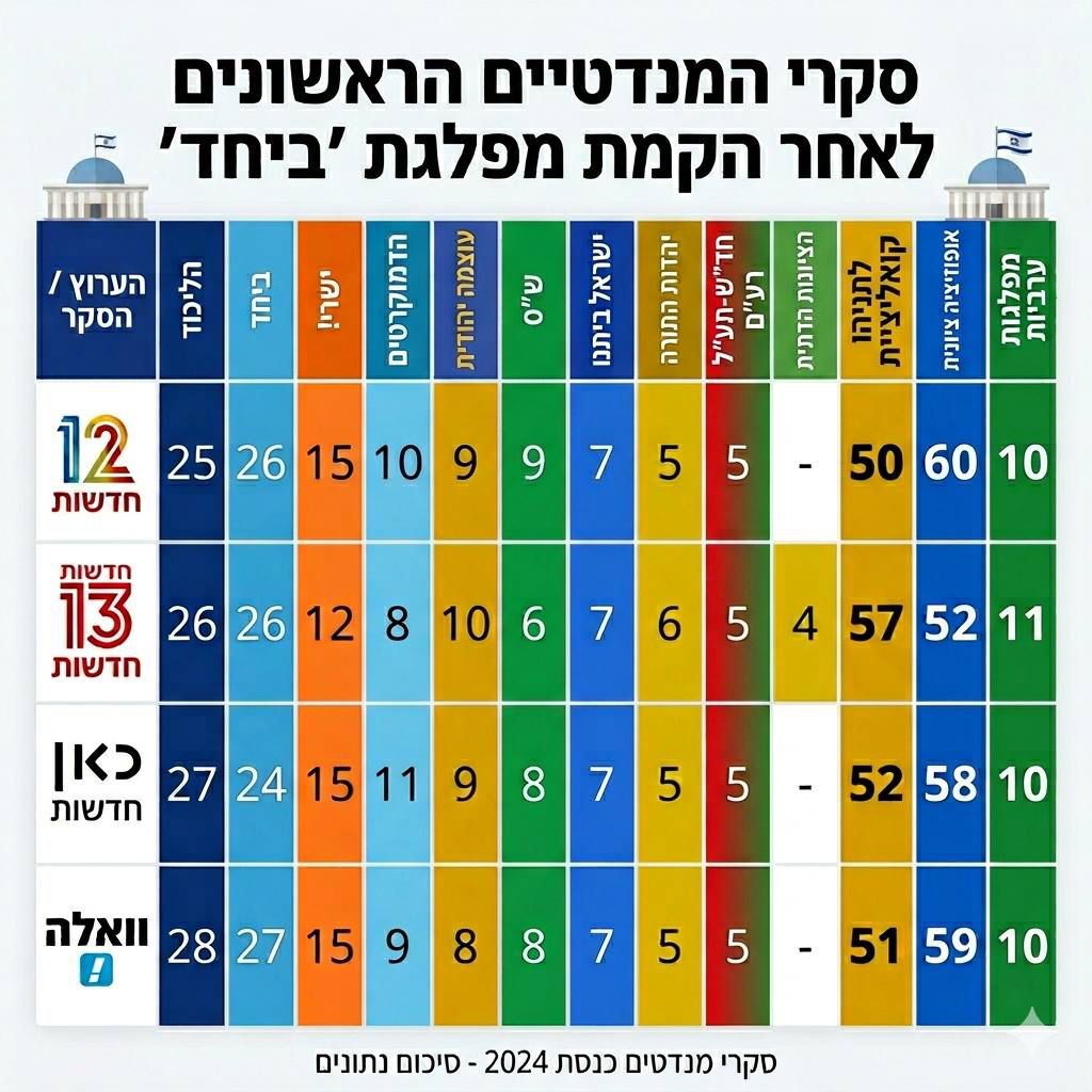 סיכום הסקרים הערב