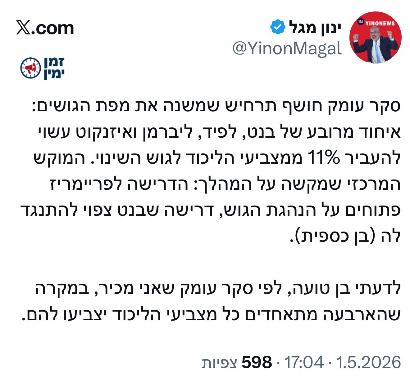 ינון מגל לועג לבן כספית