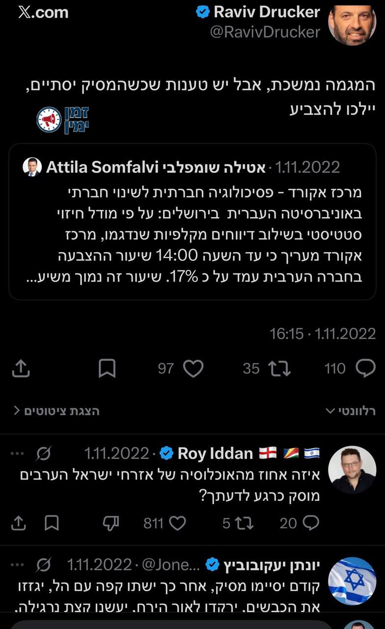 עמית סגל: בשבוע שעבר התפרסם טור לא פחות ממדהים. רביב דרוקר דרש בהארץ…