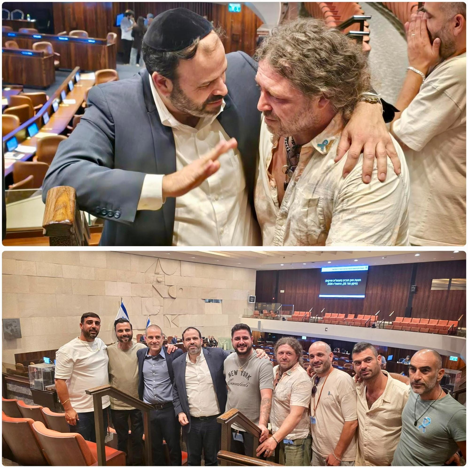 רגע לאחר אישור חוק הלומי הקרב בקריאה שנייה ושלישית, עלו יו״ר סיעת ש״ס…