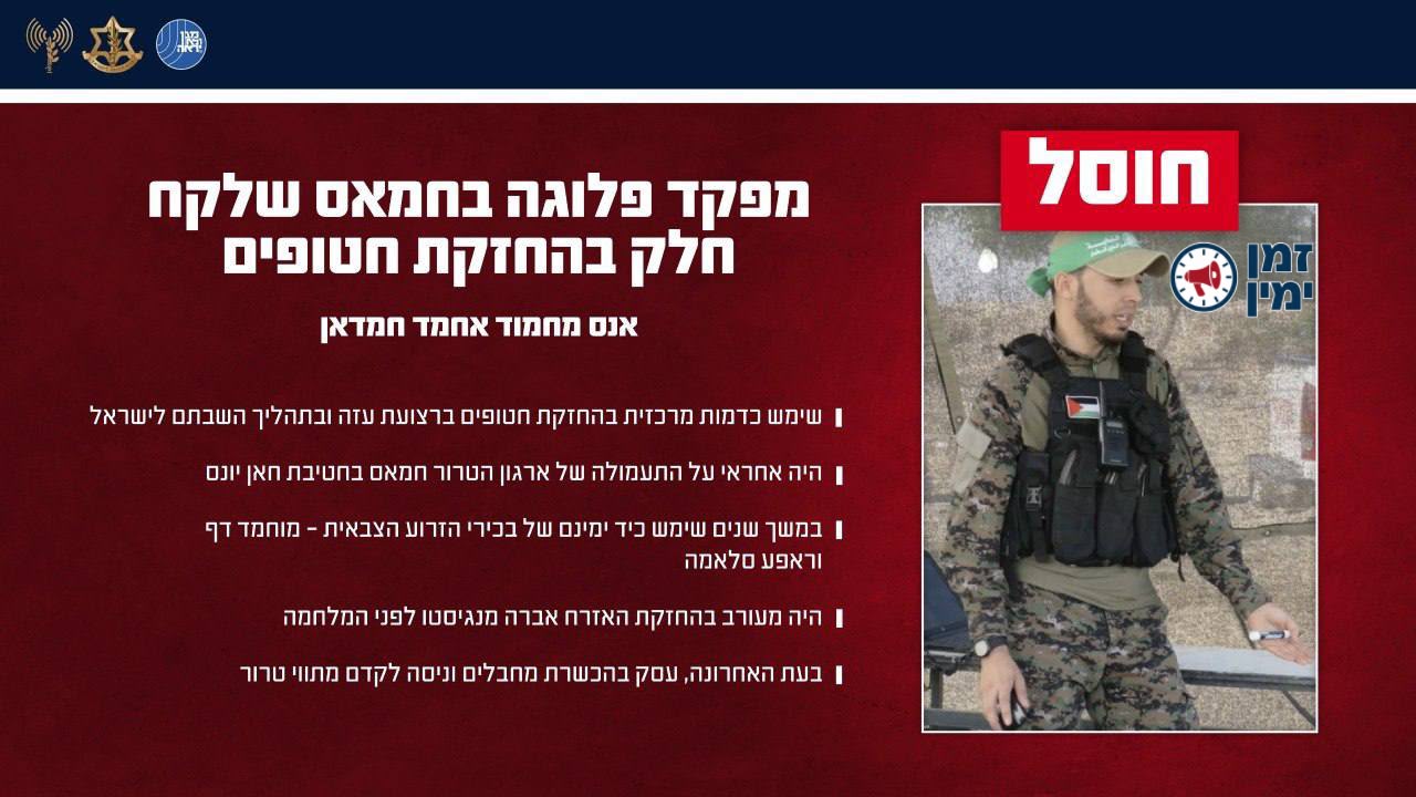 מפרקים את חמאס - חוסל יד ימינו של מוחמד דף