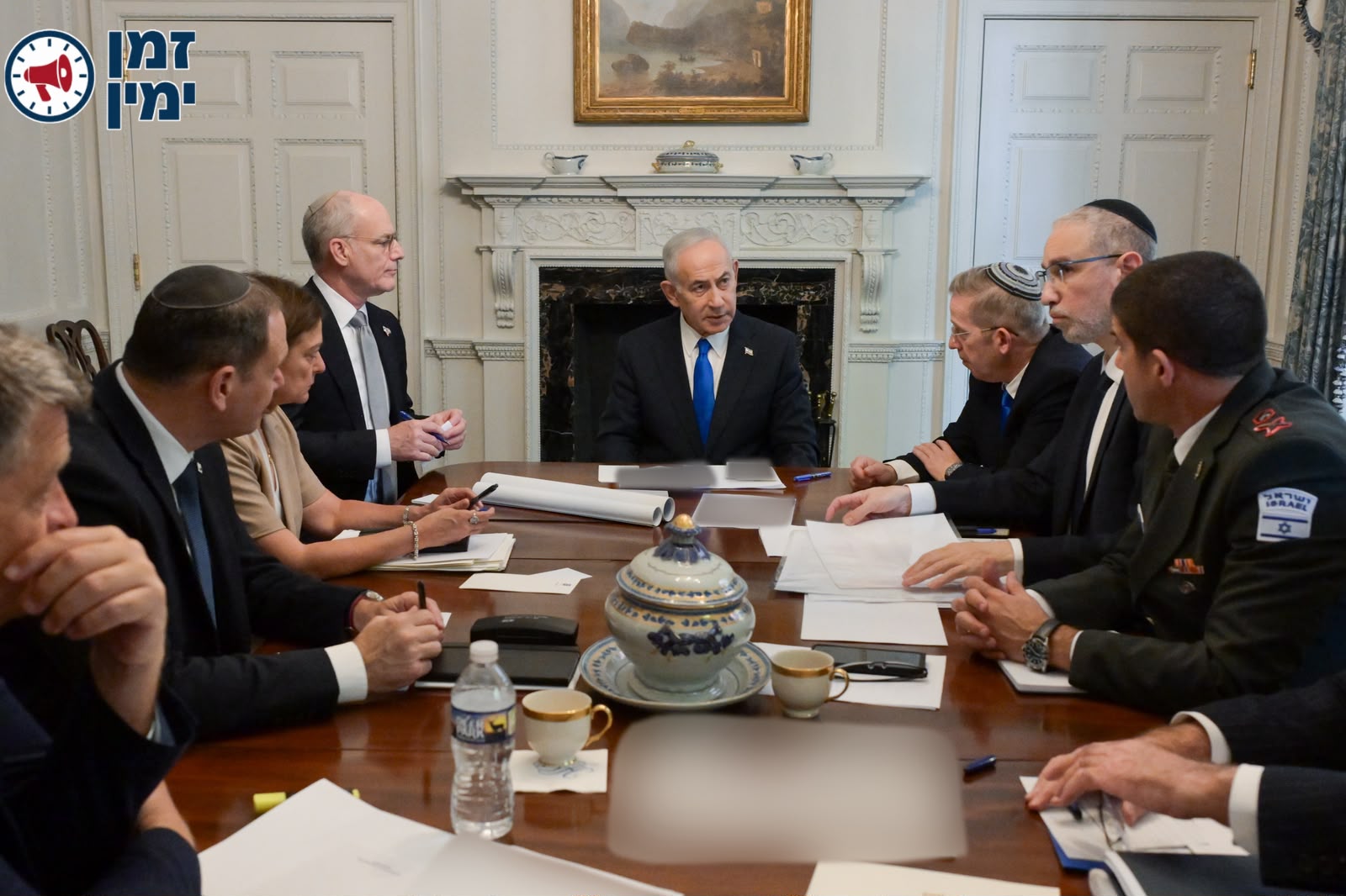 ראש הממשלה בנימין נתניהו וצוותו בהכנה לקראת הפגישה עם הנשיא טראמפ בבי…