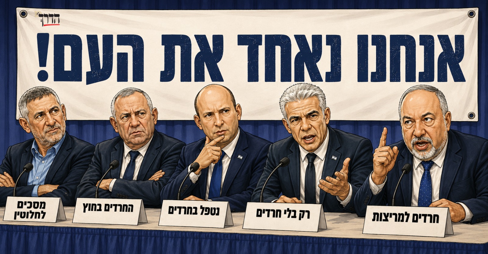 הקריקטורה של עיתון ׳הדרך׳: הנושא היחיד שמאחד את "גוש השינוי" - שנאת ח…